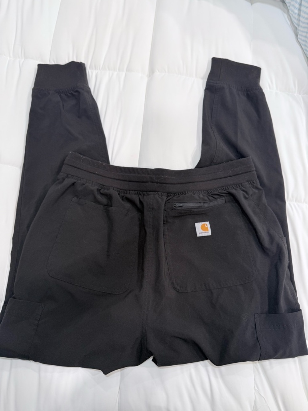 Carhartt Women's Black Drawstring Cargo Jogger Pants - Picture 3 of 6